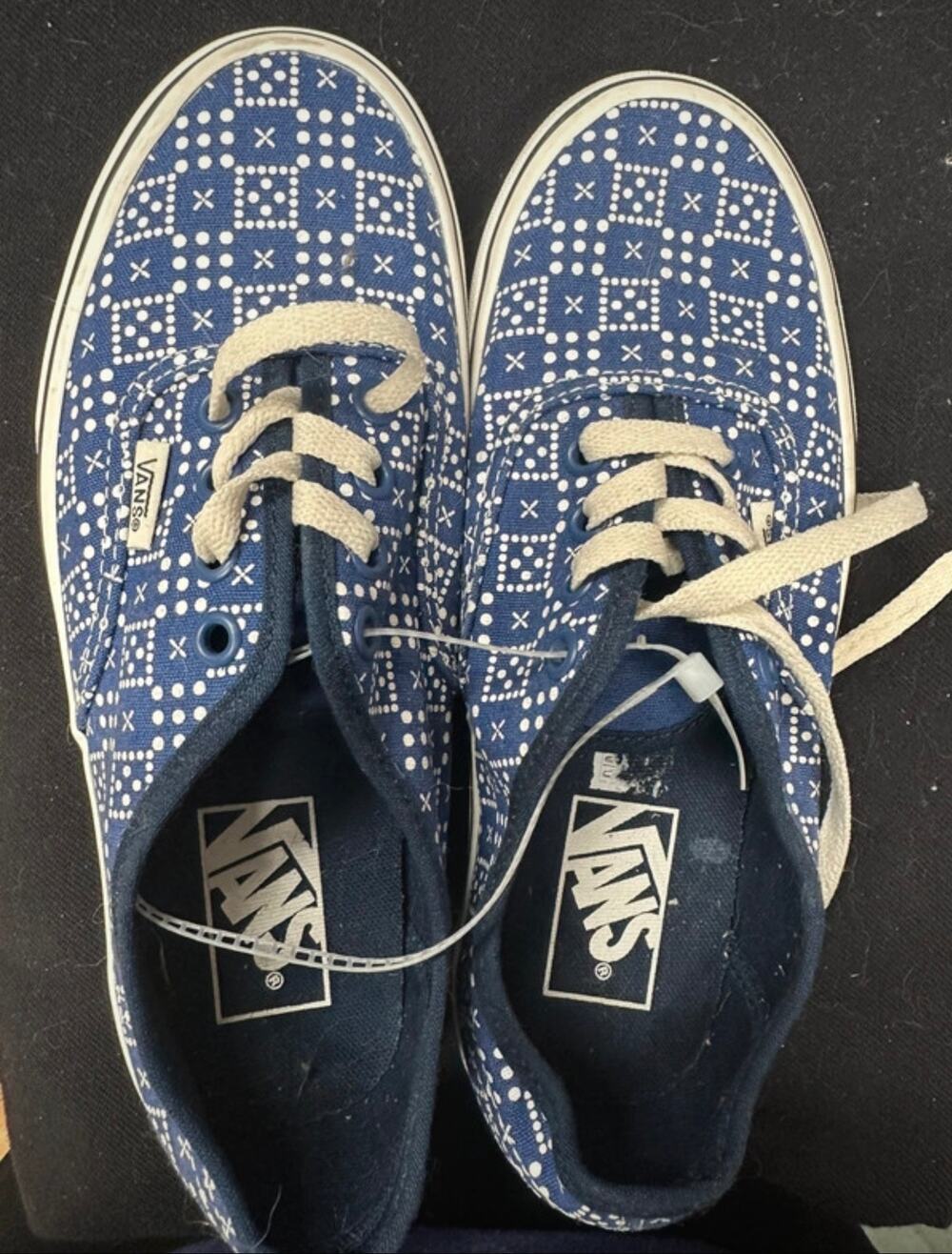 Vans Authentic Navy Bandana Print Sneakers Women’s 6 Men’s 4.5